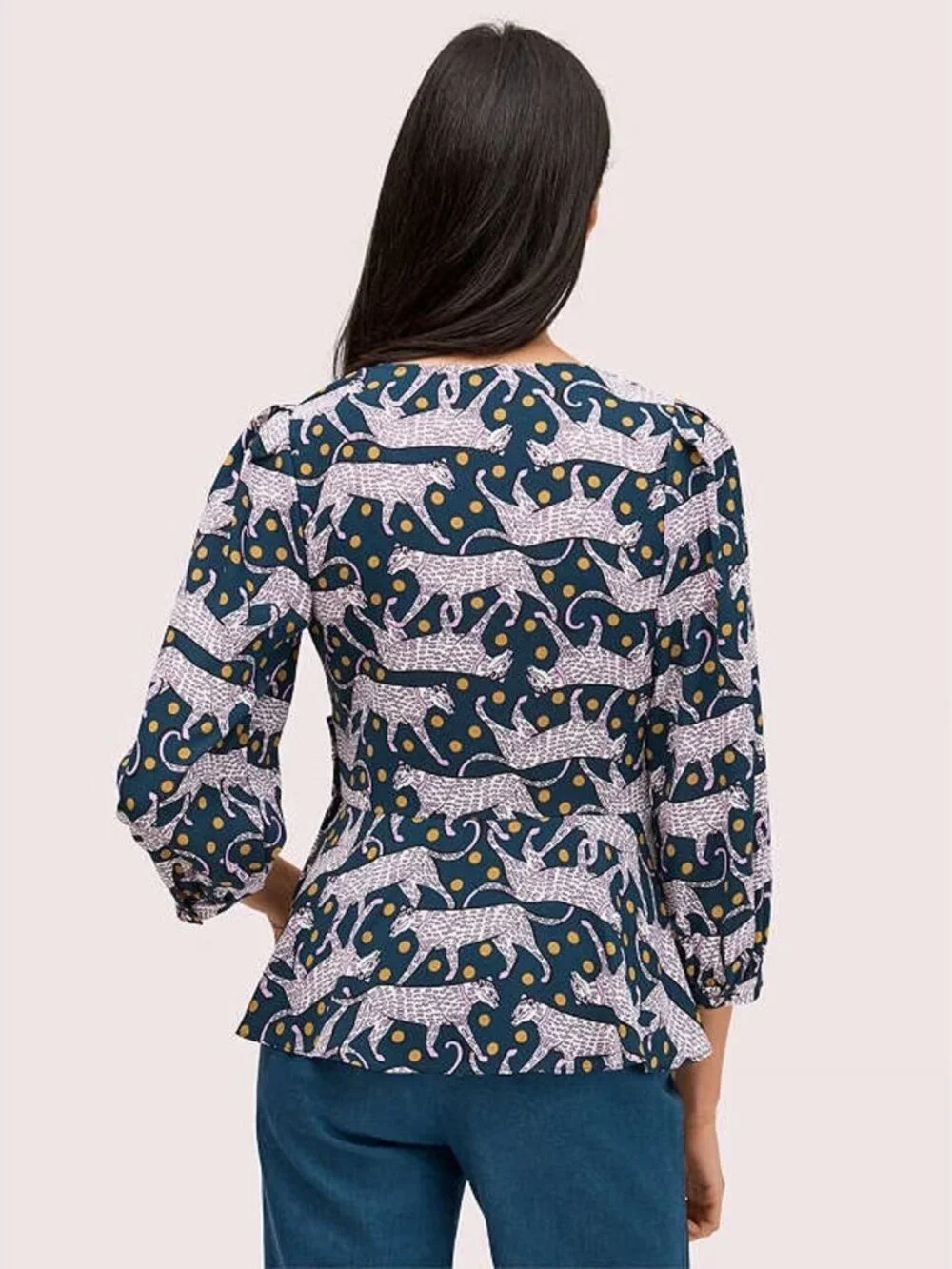 Kate Spade Navy Panther Blouse- Size 6